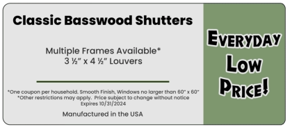 Classic Basswood Shutters Special 